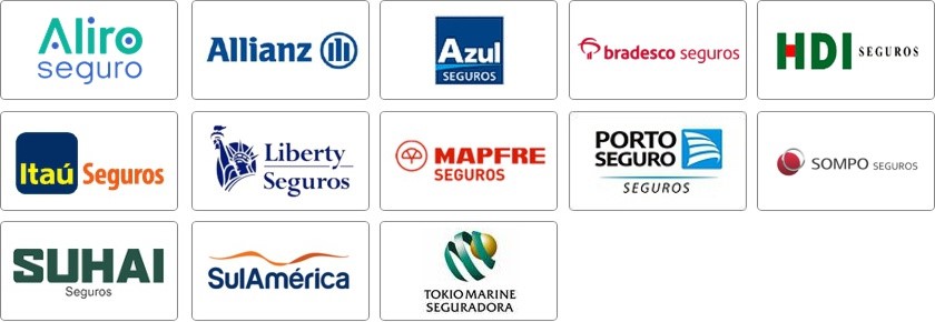 aliro, azul, hdi, liberty, mapfre, porto seguro, sompo, suhai, sulamerica, tokio marine